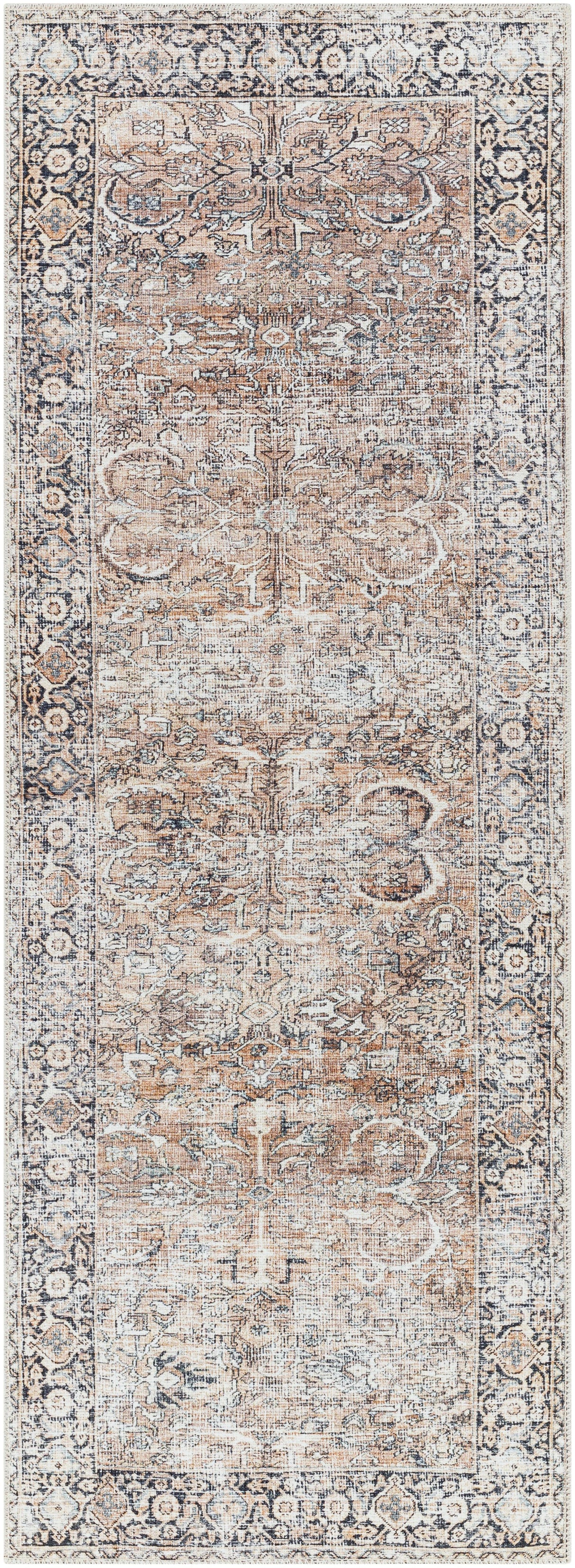 Surya Kemer KMR-2308 Blue Brown 6'7" x 9' Rug