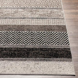 Surya Lavadora LVR-2304 Black Cream 5'3" x 7' Rug