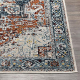 Surya Lavadora LVR-2323 Blue Brick Red 6'7" Round Rug
