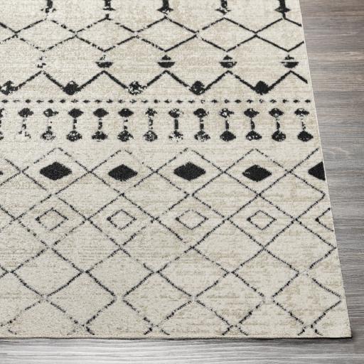 Surya Lavadora LVR-2336 Black Cream 5'3" x 7' Rug