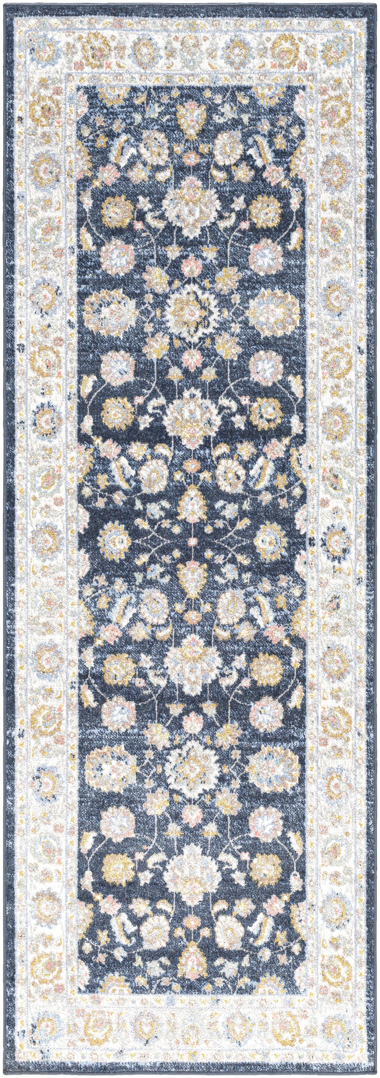 Surya Lavadora LVR-2350 Dark Blue Ivory 2'7" x 7'3" Rug