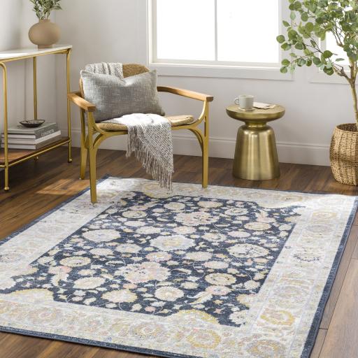 Surya Lavadora LVR-2350 Dark Blue Ivory 2'7" x 7'3" Rug