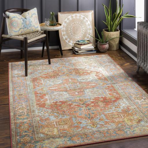 Surya Leicester LEC-2306 Brick Red Cream 2'7" x 7'3" Rug
