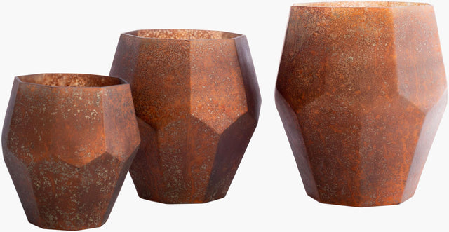 Surya Nayla NAY-004 12"H x 11"W x 11"D; 8"H x 8"W x 8"D; 11"H x 10"W x 10"D Candleholder/Candle