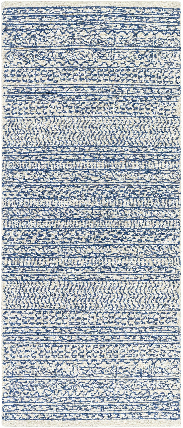 Surya Maroc MAR-2304 Dark Blue Light Beige 6' x 9' Oval Rug