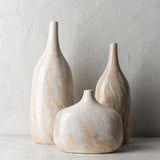 Surya Marble MBL-002 18"H x 5"W x 7"D, 15"H x 5"W x 6"D, 8"H x 5"W x 9"D Decorative Accent