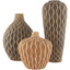 Surya Waves WVS-001 15"H x 6"W x 6"D, 12"H x 8"W x 8"D, 8"H x 7"W x 7"D Decorative Accent