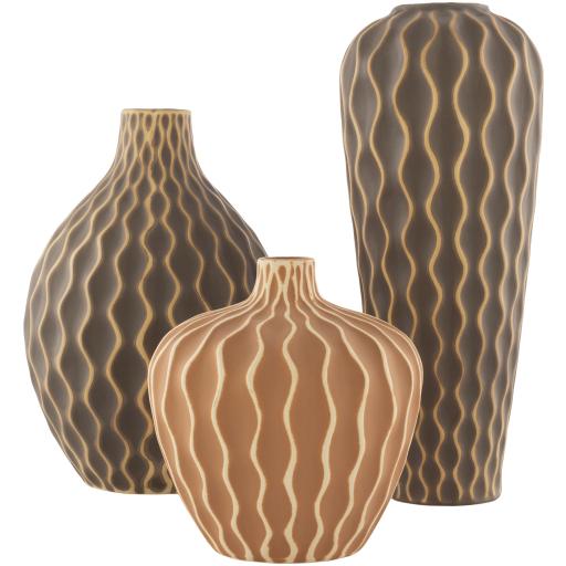 Surya Waves WVS-001 15"H x 6"W x 6"D, 12"H x 8"W x 8"D, 8"H x 7"W x 7"D Decorative Accent