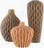 Livabliss Waves WVS-001 12"H x 8"W x 8"D; 8"H x 7"W x 7"D; 15"H x 6"W x 6"D Vase