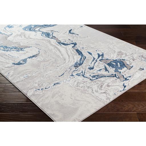 Surya Lustro LSR-2303 Cream Dark Blue 6'7" x 9' Rug