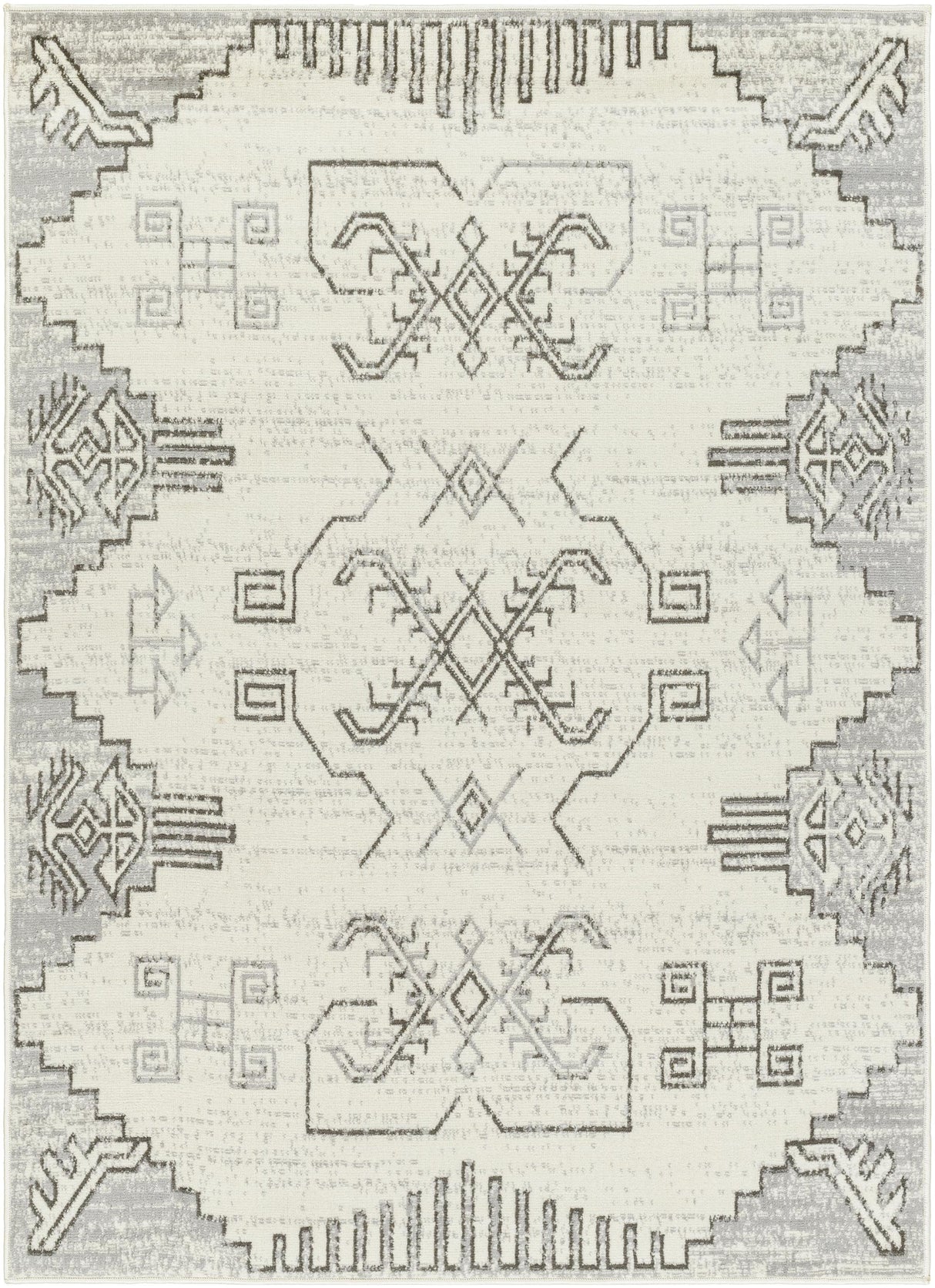 Surya Pisa PSS-2360 Charcoal Light Gray 6'7" x 9' Rug