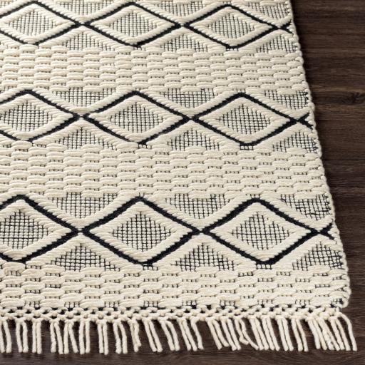Surya Saint Clair SIC-2301 Black Cream 2'6" x 8' Rug