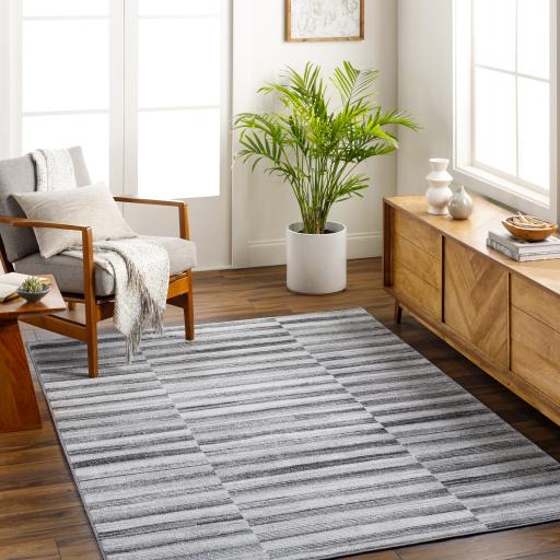 Surya San Francisco SFO-2319 Black Charcoal 5'3" x 7' Rug