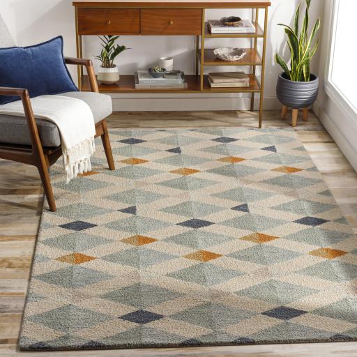 Surya Winchester WIN-2301 Brick Red Dark Blue 5' x 7'6" Rug