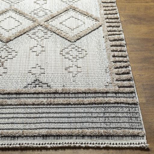 Surya Zaragoza ZRZ-2301 Charcoal Cream 6'7" x 9' Rug