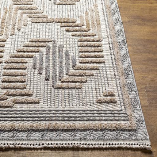 Surya Zaragoza ZRZ-2306 Charcoal Cream 5'3" x 7' Rug