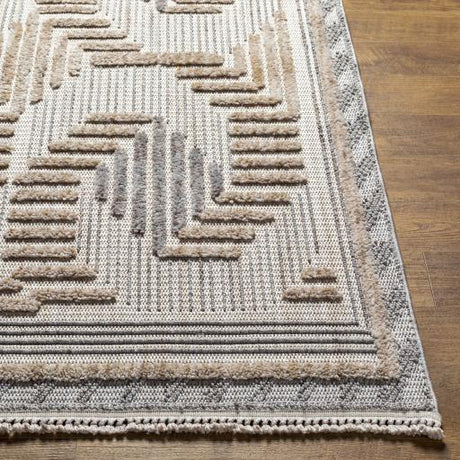 Surya Zaragoza ZRZ-2306 Charcoal Cream 5'3" x 7' Rug