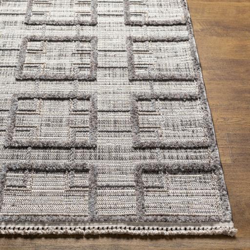 Surya Zaragoza ZRZ-2314 Charcoal Cream 2'7" x 7'3" Rug