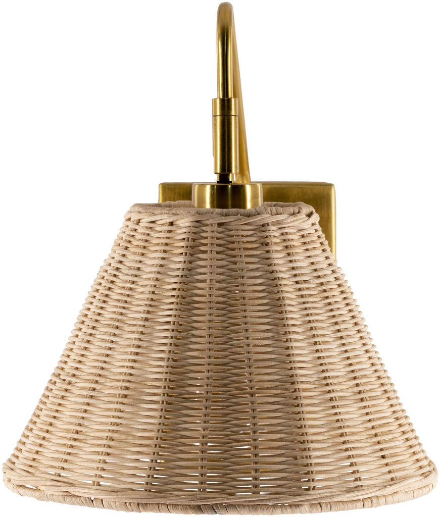 Surya Cerro CRR-001 Gold Natural 15"L x 10"W x 12"H Wall Sconce