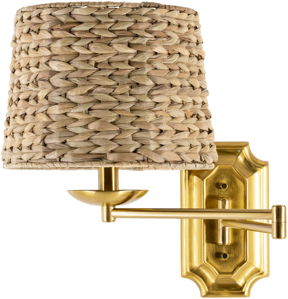 Surya Dustin DUS-001 Gold Natural 11"L x 14"W x 15"H Wall Sconce