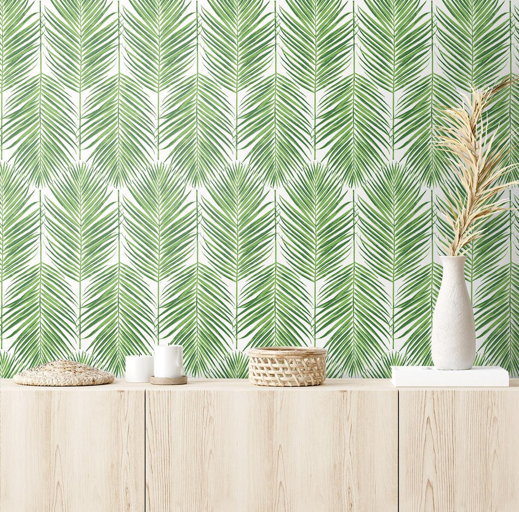 Seabrook Marina Palm Green Wallpaper