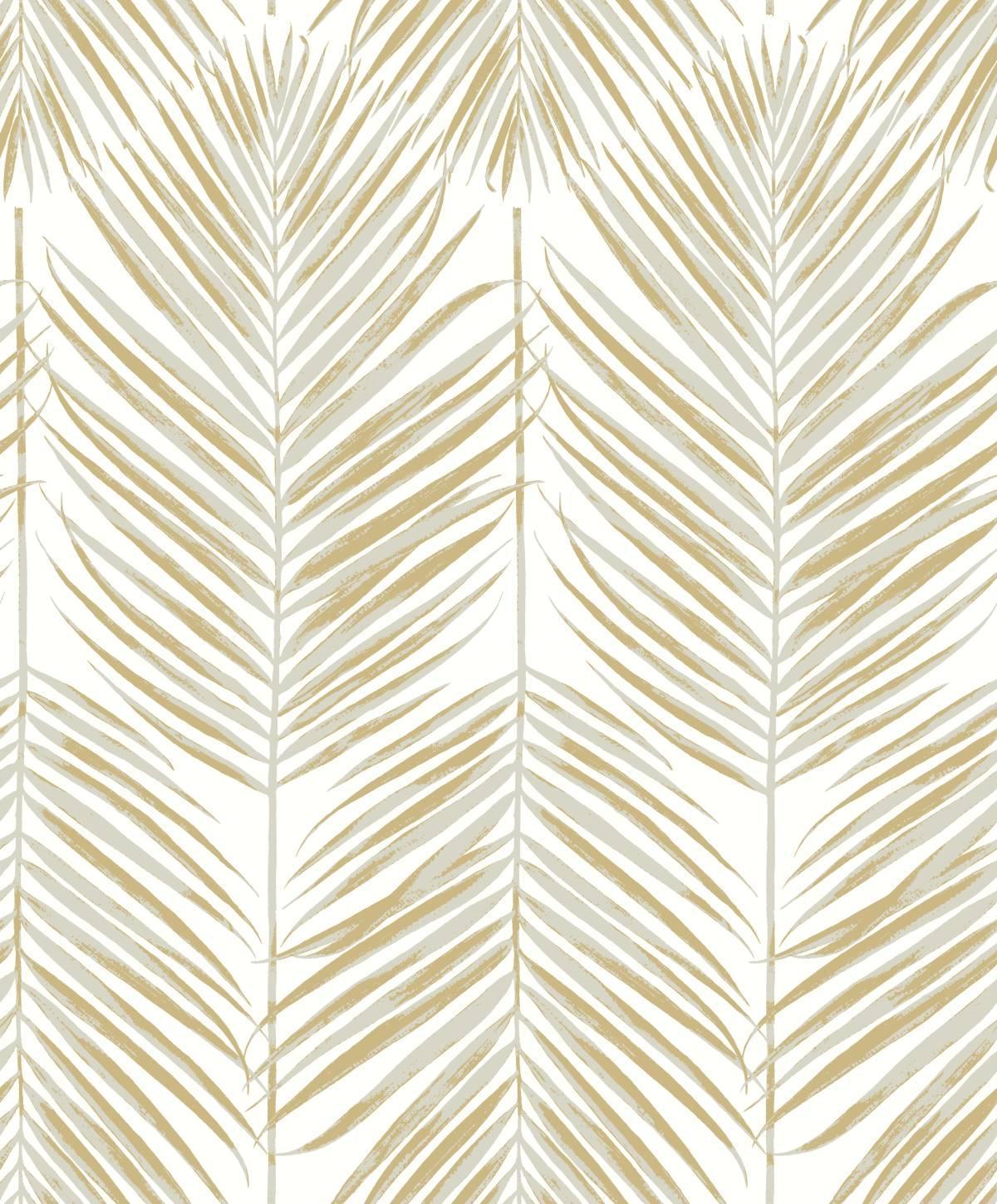 Seabrook Marina Palm Silver & Gold Wallpaper