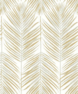Seabrook Marina Palm Silver & Gold Wallpaper