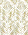 Seabrook Marina Palm Silver & Gold Wallpaper