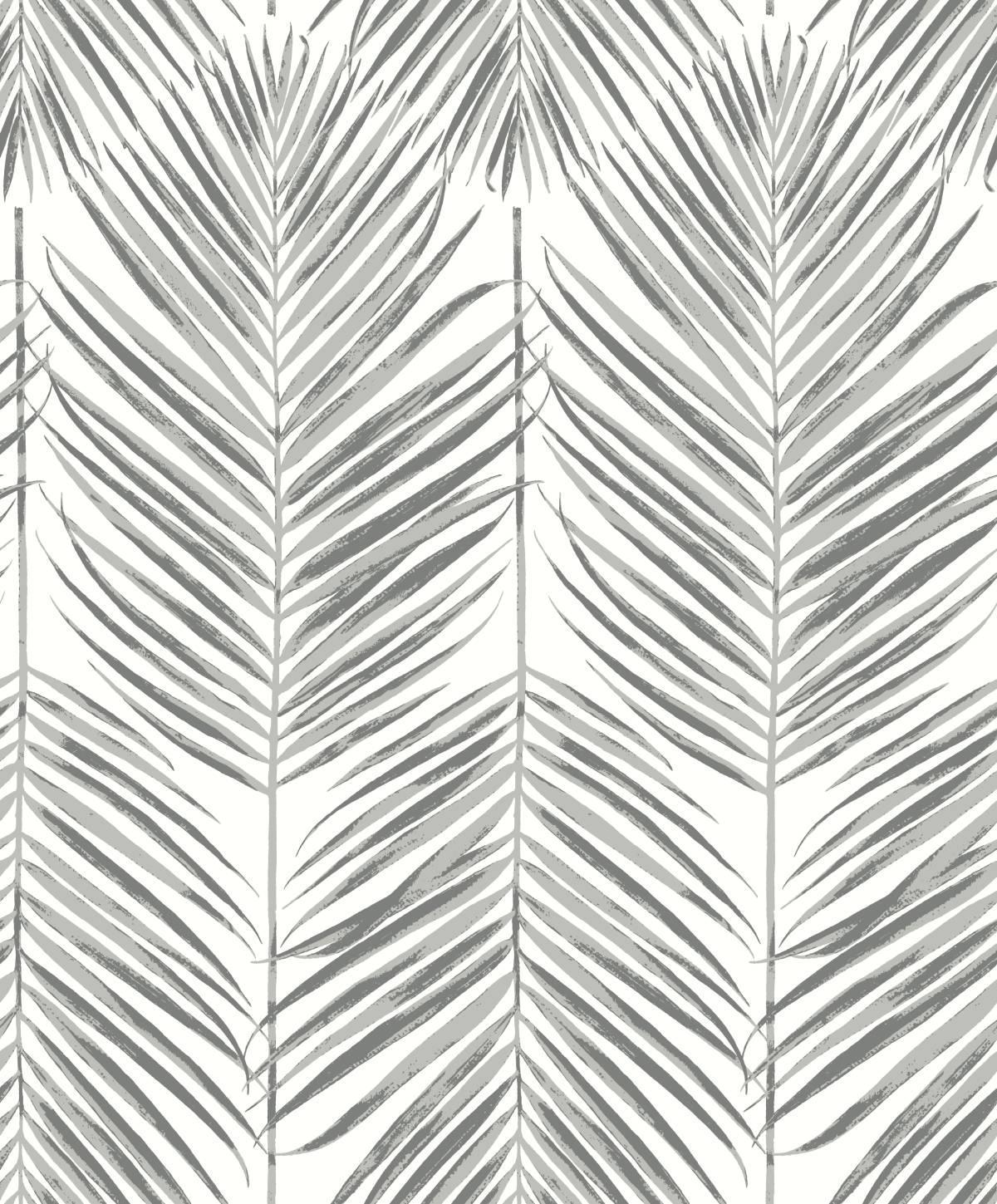 Seabrook Marina Palm Daydream Grey Wallpaper