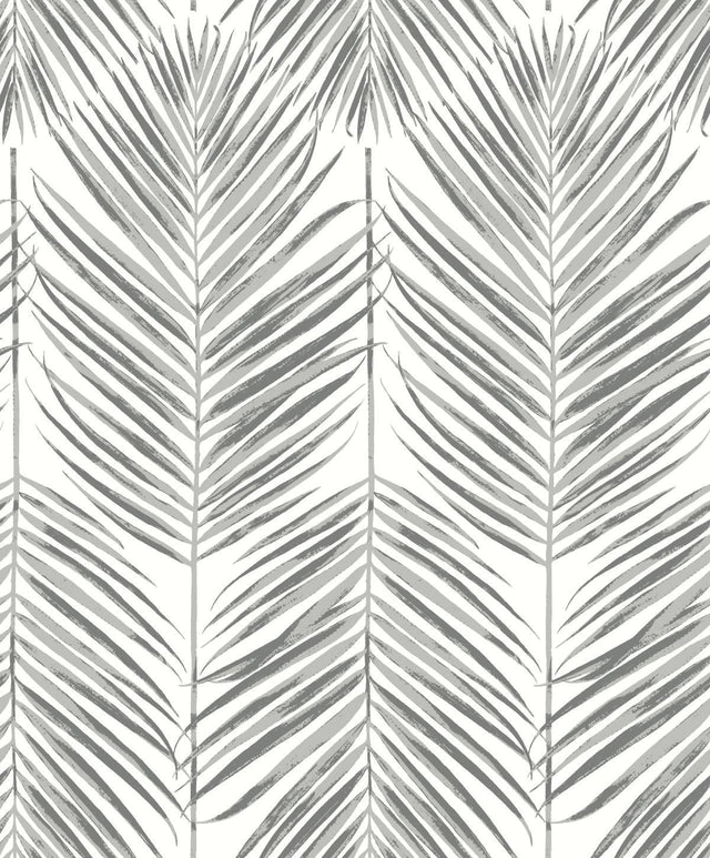 Seabrook Marina Palm Daydream Grey Wallpaper