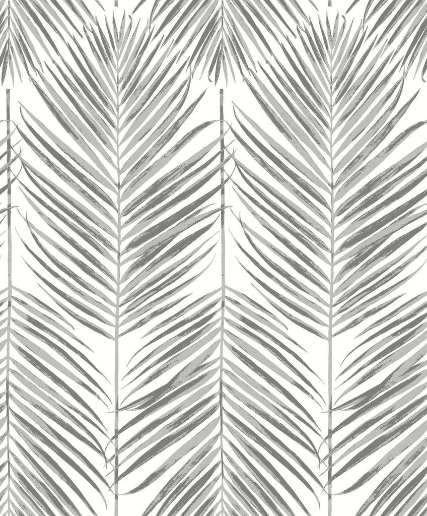 Seabrook Marina Palm Daydream Grey Wallpaper