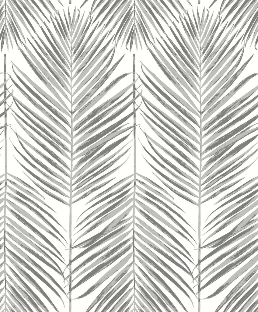 Seabrook Marina Palm Grey Wallpaper