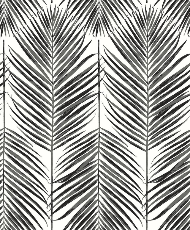 Seabrook Marina Palm Ebony Wallpaper