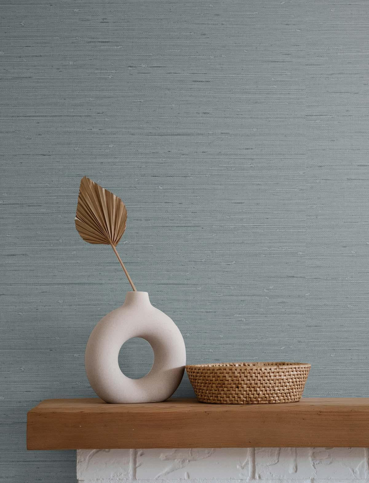 Seabrook Seahaven Rushcloth Blue Wallpaper