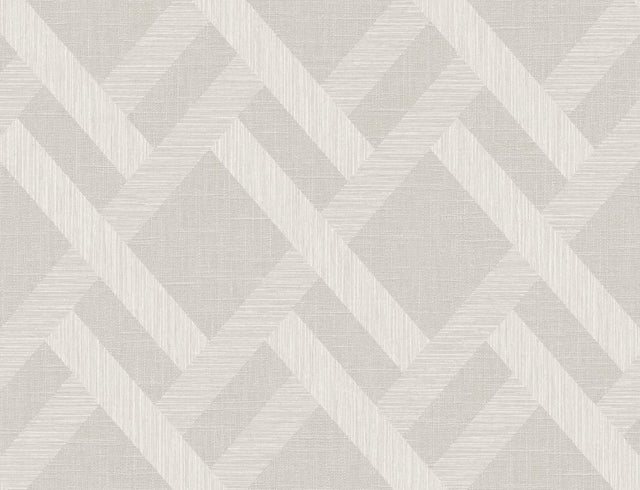 Seabrook Linen Trellis Morning Fog Wallpaper
