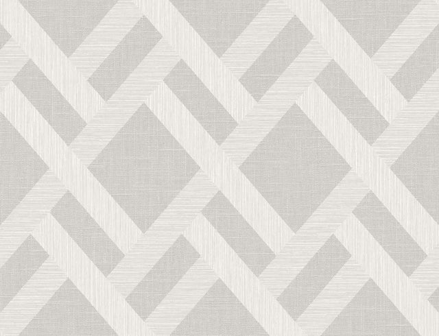 Seabrook Linen Trellis Pavestone Wallpaper