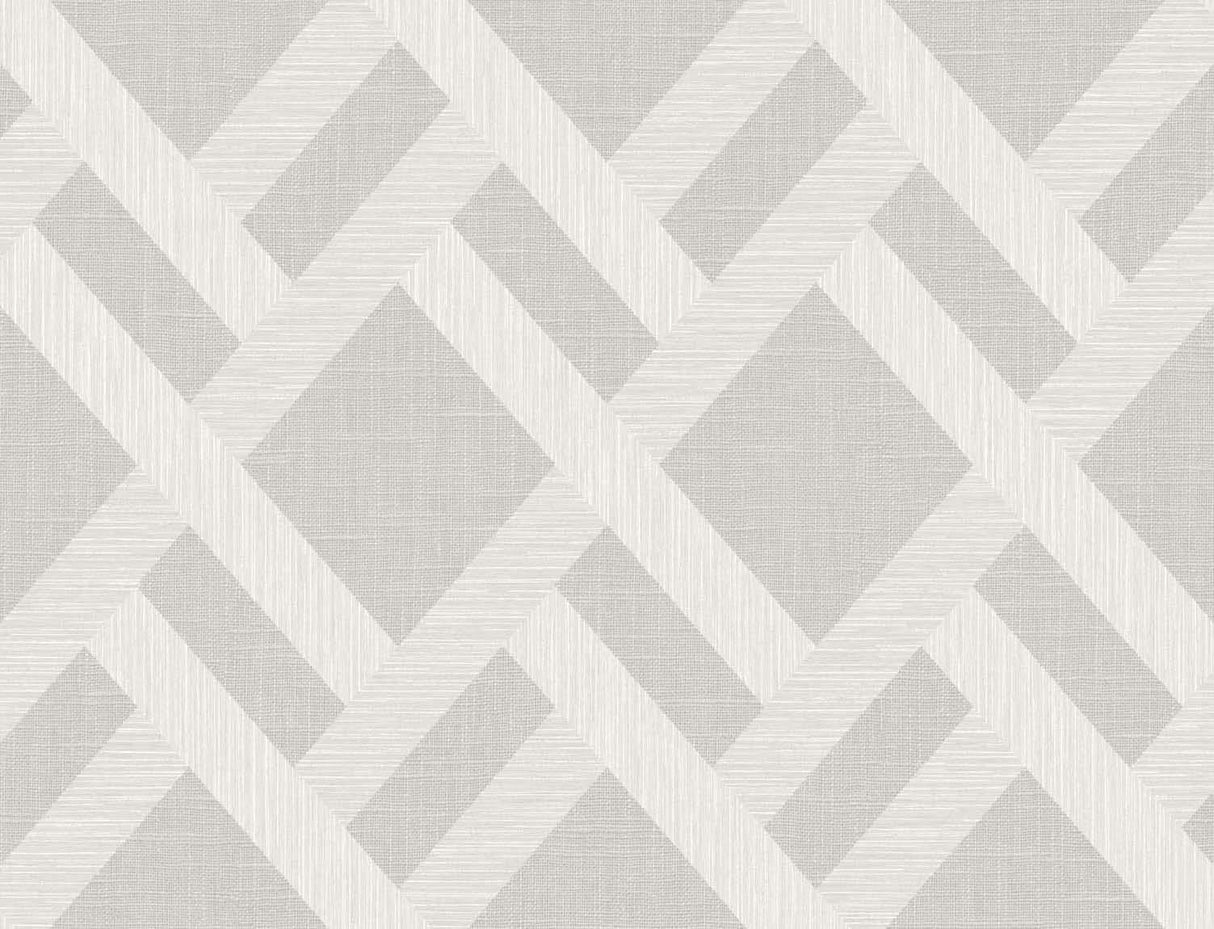 Seabrook Linen Trellis Grey Wallpaper