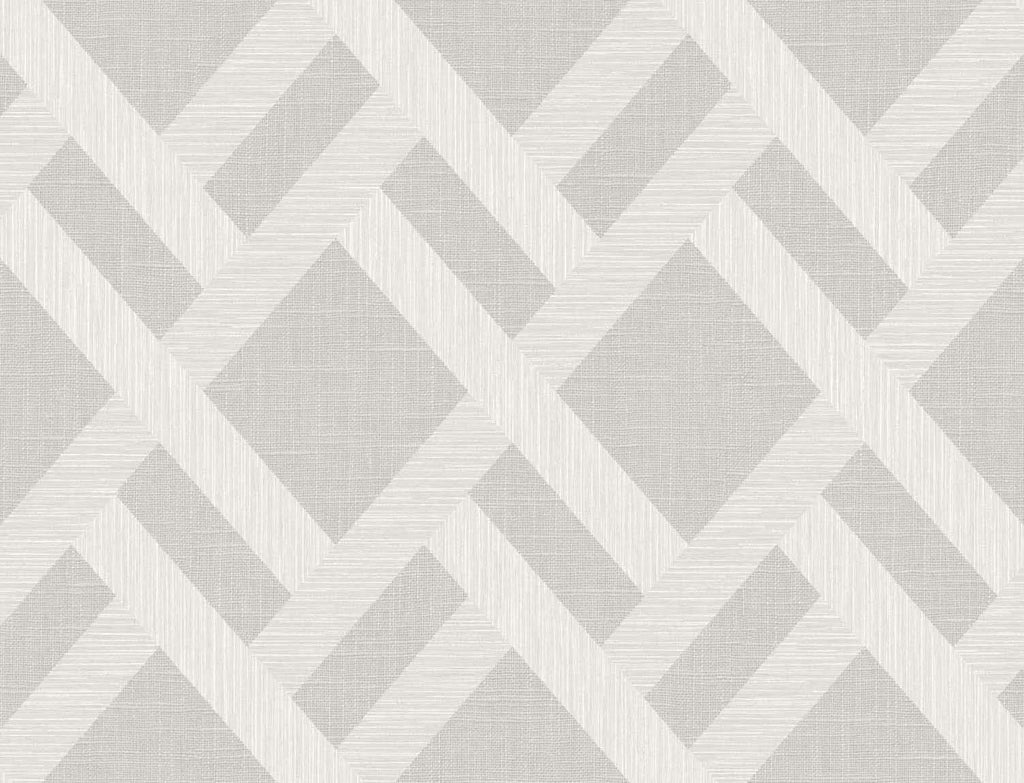 Seabrook Linen Trellis Grey Wallpaper