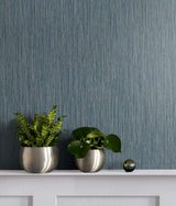 Seabrook Vertical Stria Blue Wallpaper