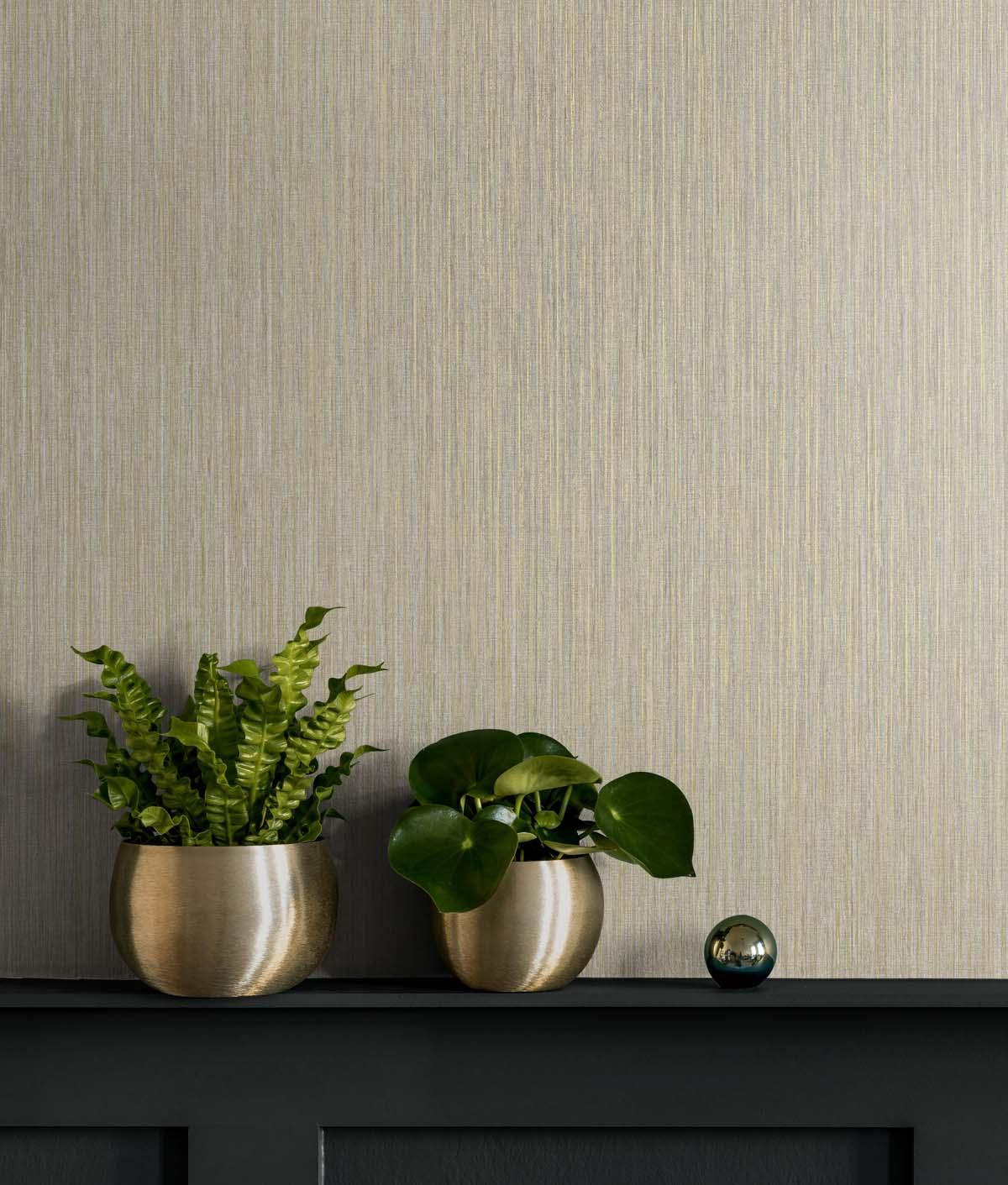 Seabrook Vertical Stria Beige Wallpaper