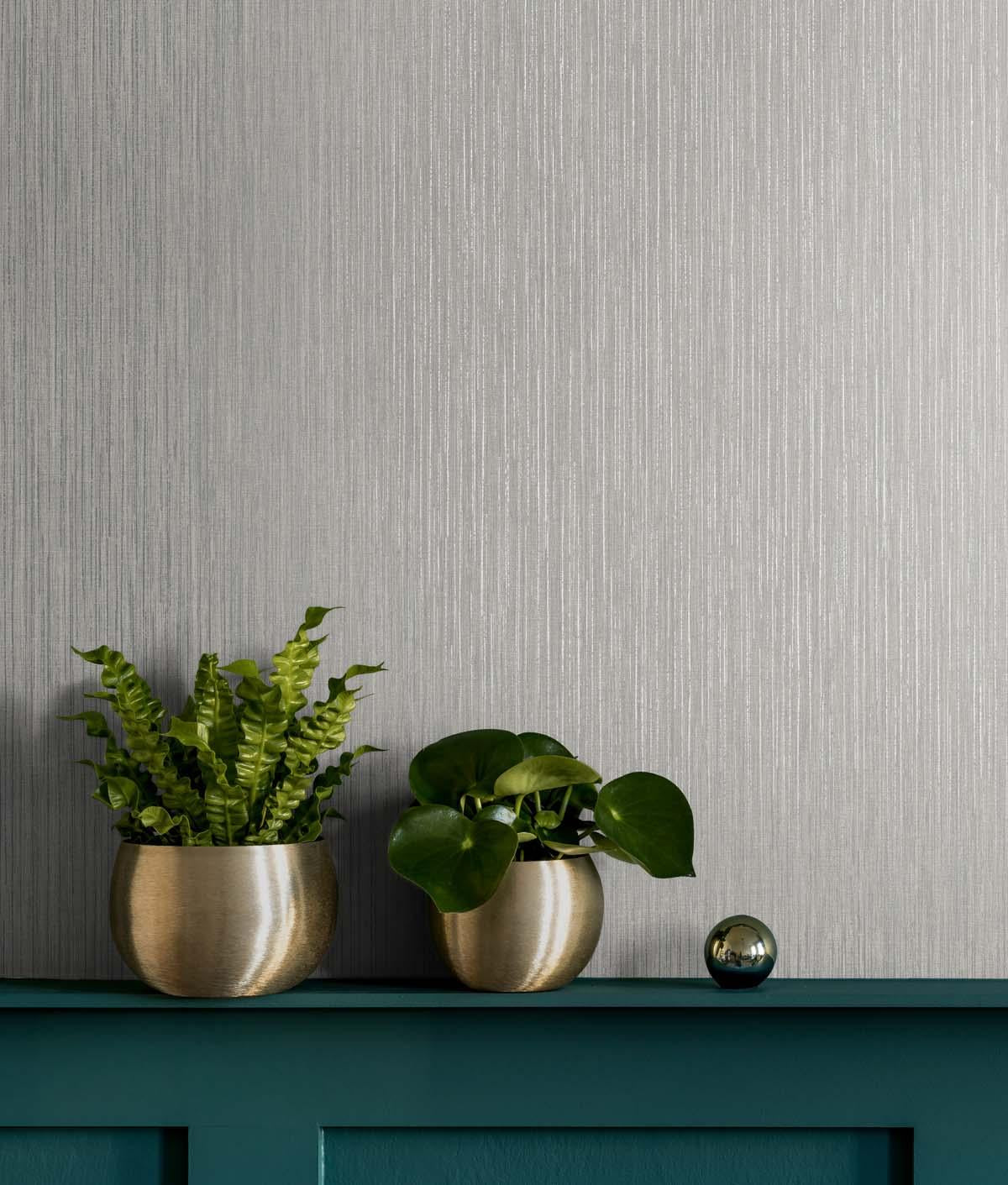 Seabrook Vertical Stria Grey Wallpaper
