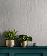 Seabrook Vertical Stria Grey Wallpaper