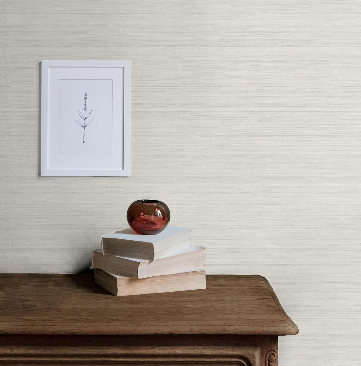 Seabrook Silk Off-White Wallpaper