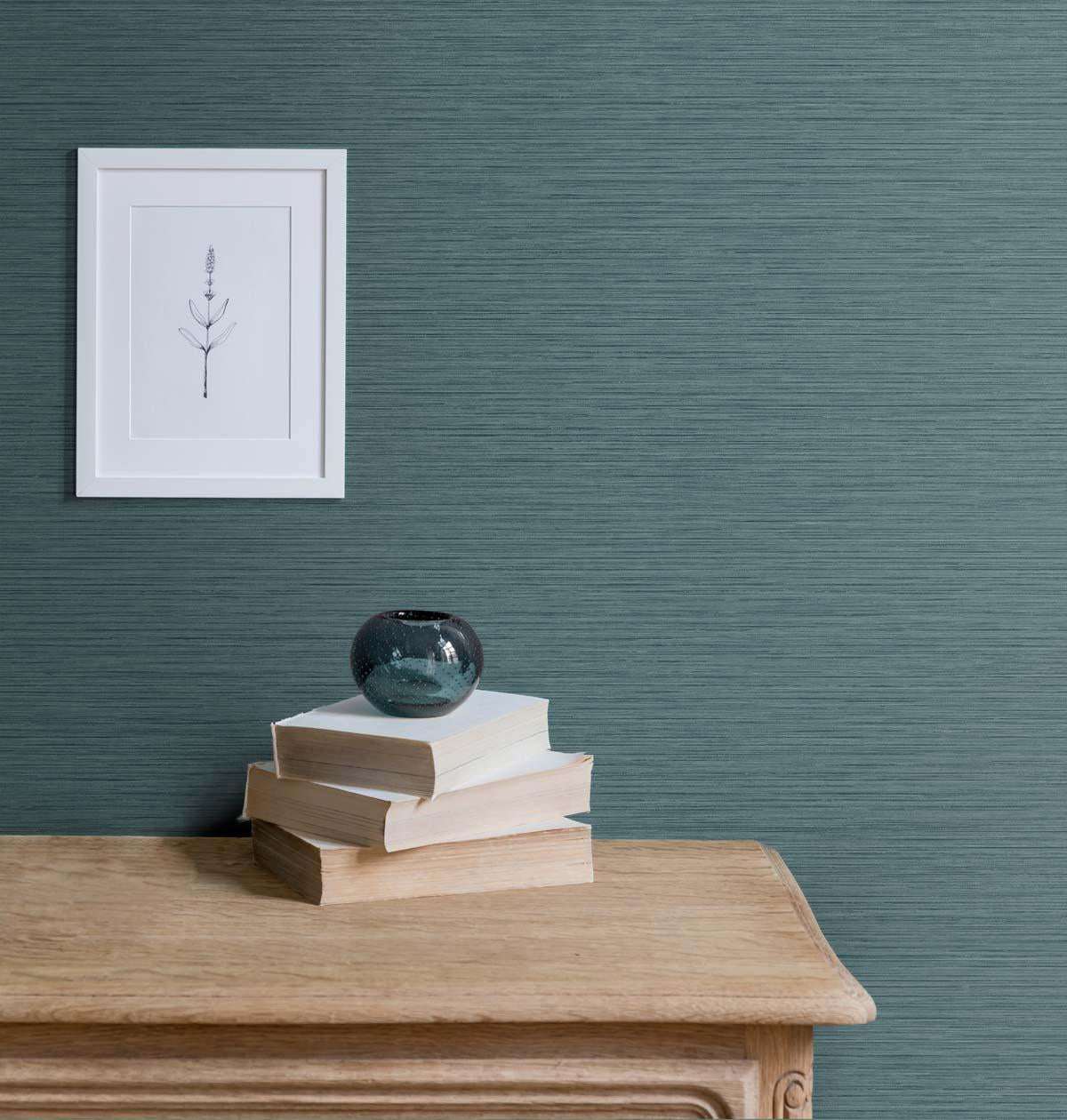 Seabrook Silk Teal Wallpaper