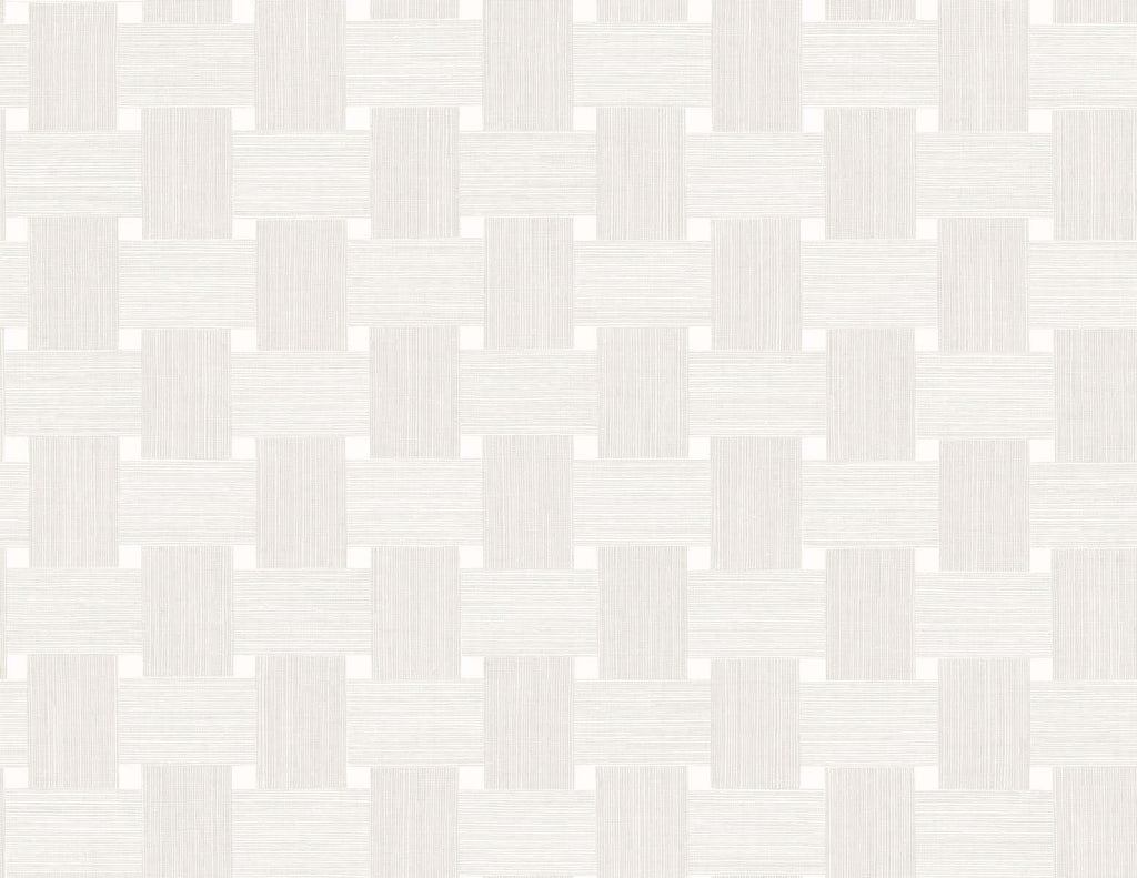 Seabrook Basketweave Off-White Wallpaper