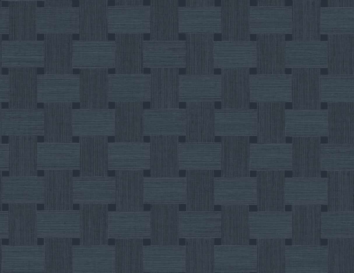 Seabrook Basketweave Blue Wallpaper