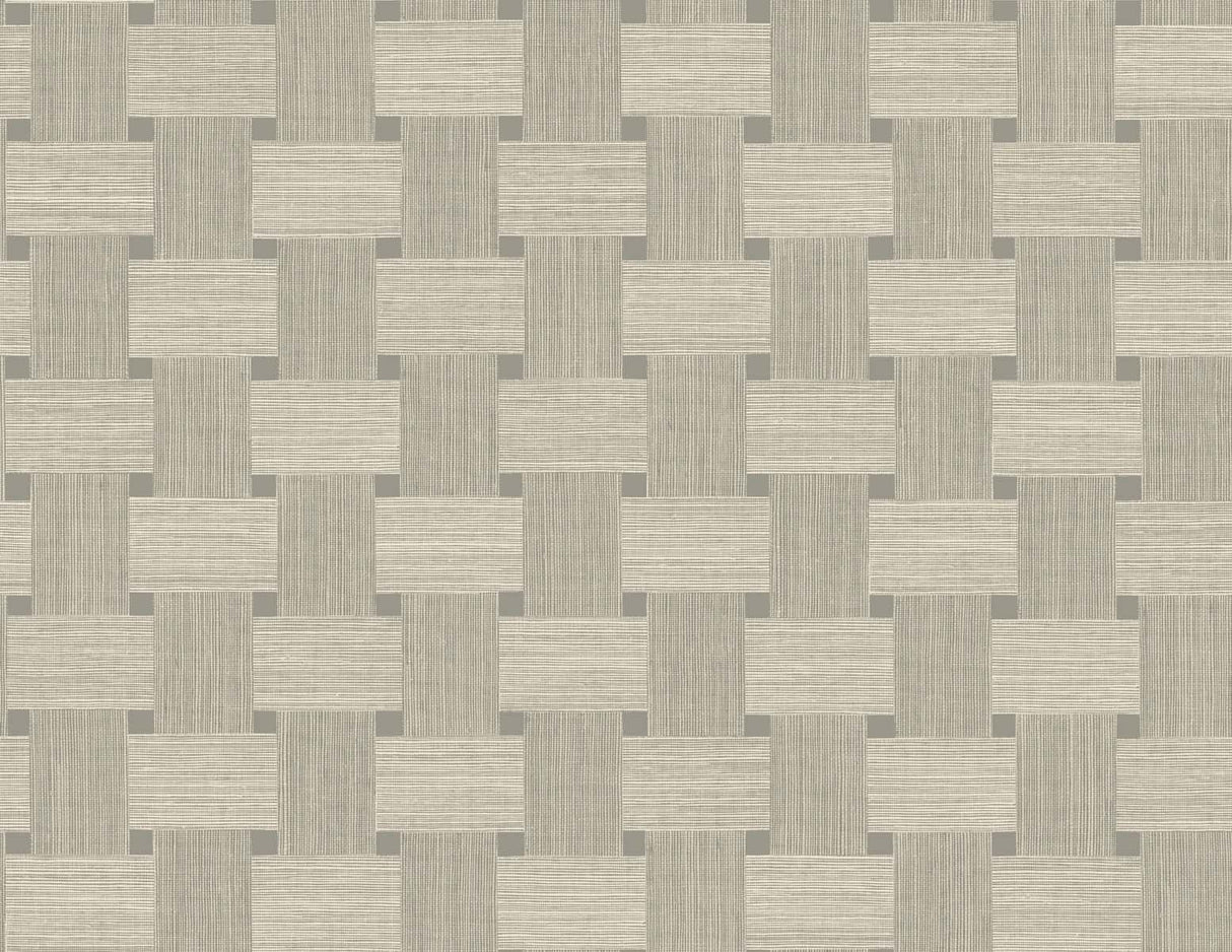 Seabrook Basketweave Yerba Wallpaper