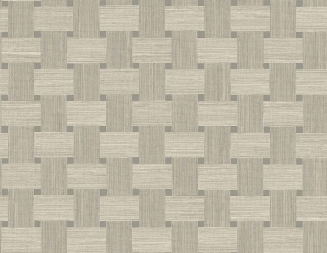 Seabrook Basketweave Yerba Wallpaper
