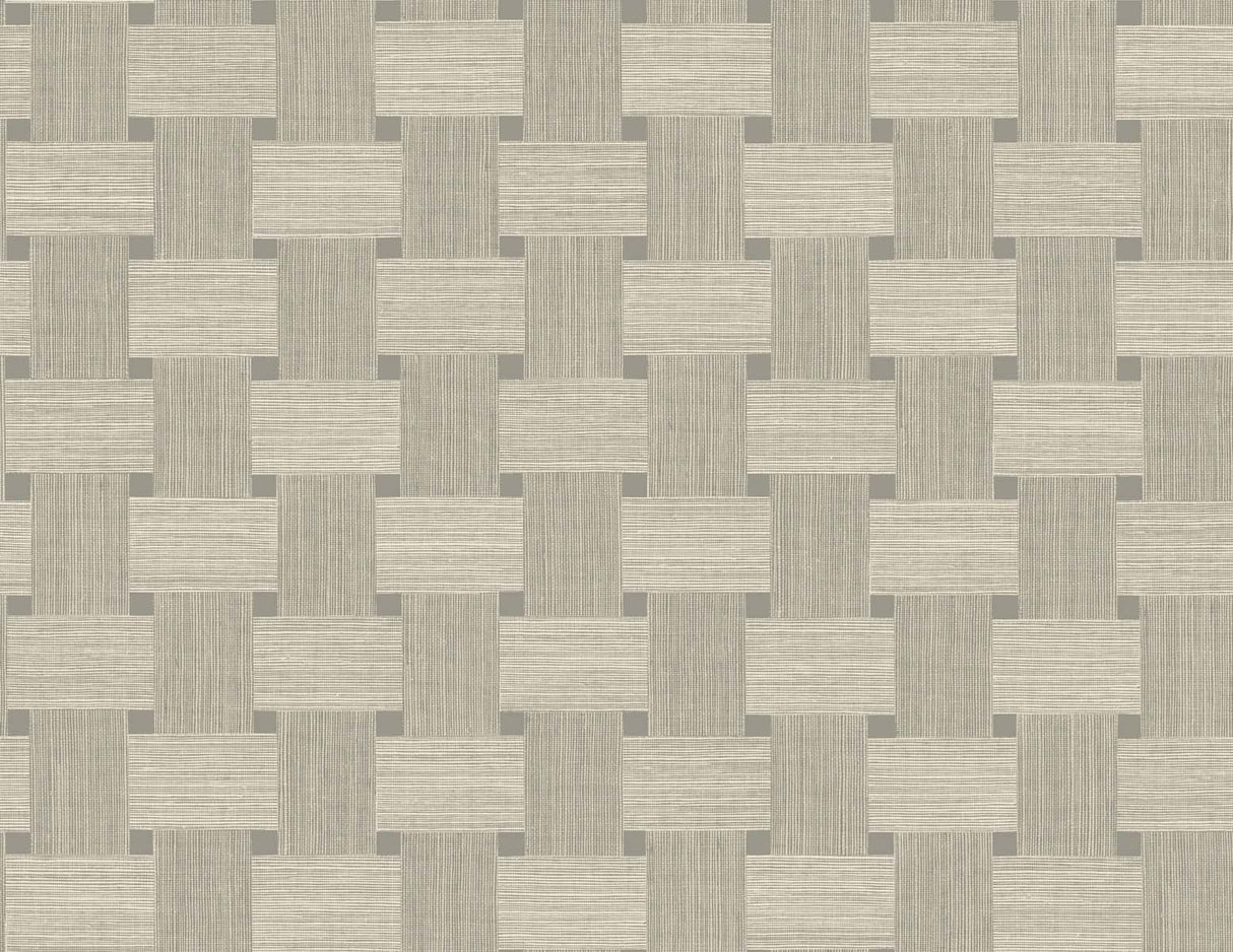 Seabrook Basketweave Beige Wallpaper