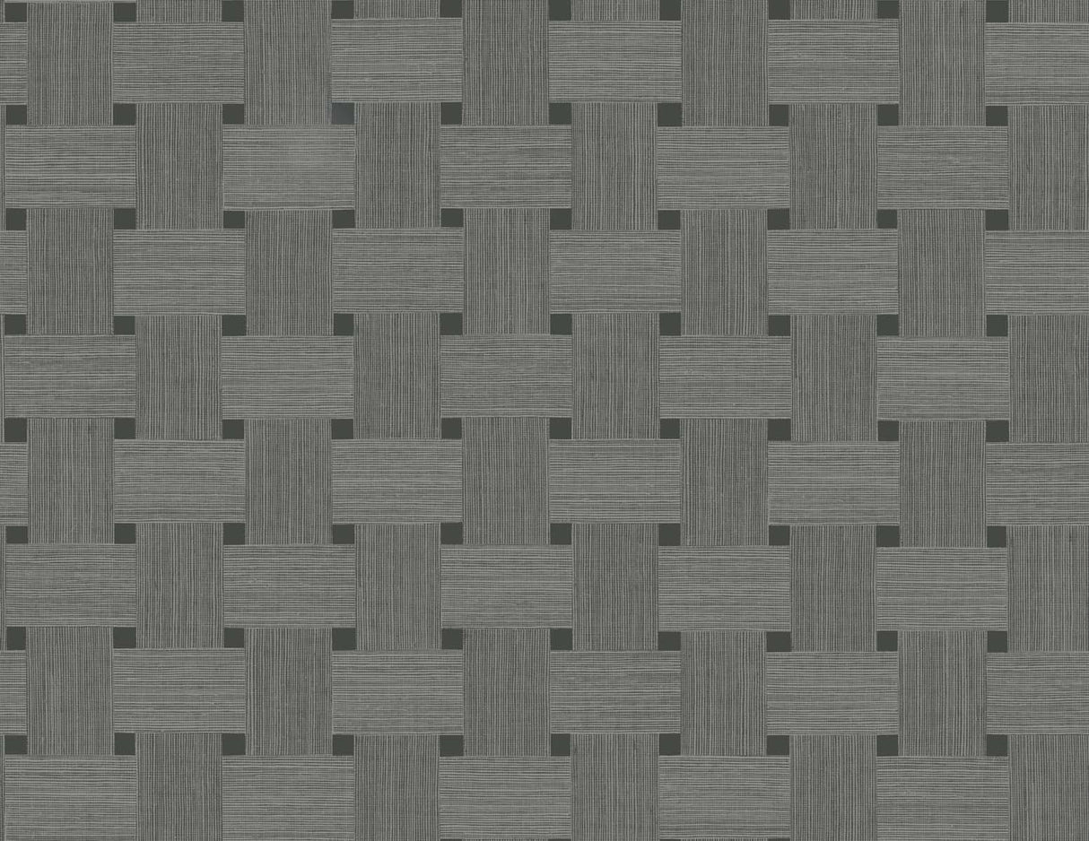 Seabrook Basketweave Grey Wallpaper